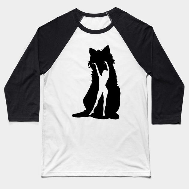 Meow Girl Baseball T-Shirt by Lost Time Inc